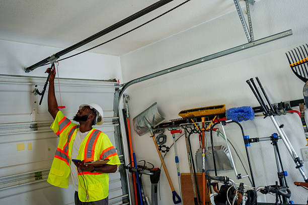 Professional Garage Door Panel Replacement technician working in Alice, TX